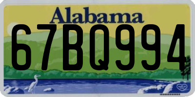 AL license plate 67BQ994