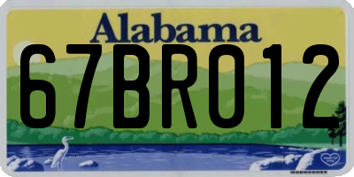 AL license plate 67BR012