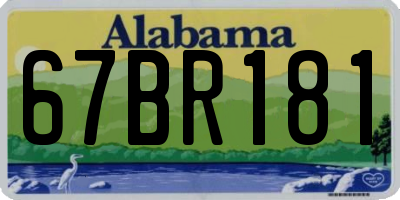 AL license plate 67BR181