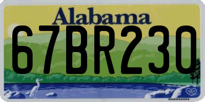 AL license plate 67BR230