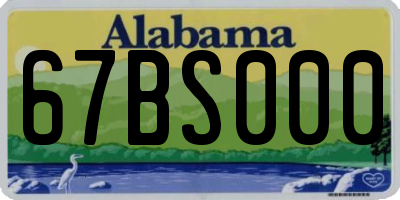 AL license plate 67BS000