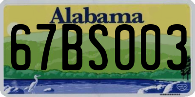AL license plate 67BS003