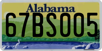 AL license plate 67BS005