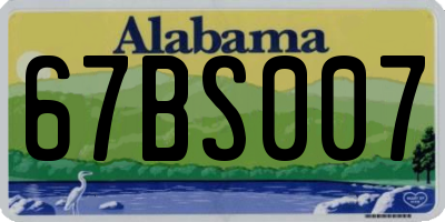 AL license plate 67BS007