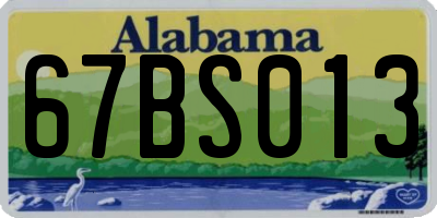 AL license plate 67BS013