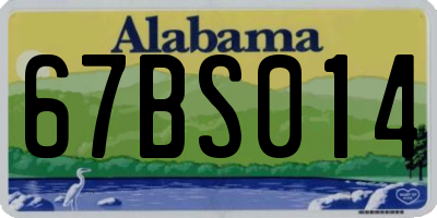 AL license plate 67BS014