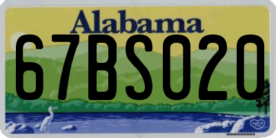 AL license plate 67BS020
