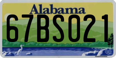 AL license plate 67BS021