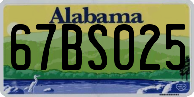 AL license plate 67BS025
