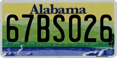 AL license plate 67BS026