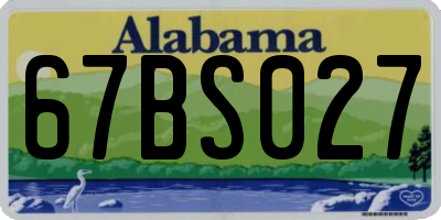 AL license plate 67BS027