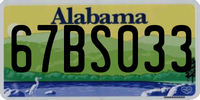 AL license plate 67BS033