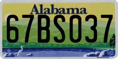 AL license plate 67BS037