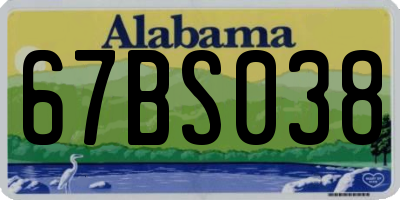 AL license plate 67BS038
