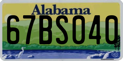 AL license plate 67BS040