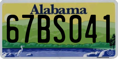 AL license plate 67BS041