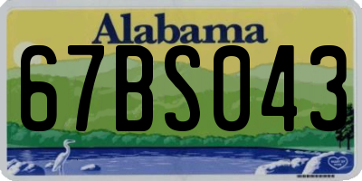 AL license plate 67BS043