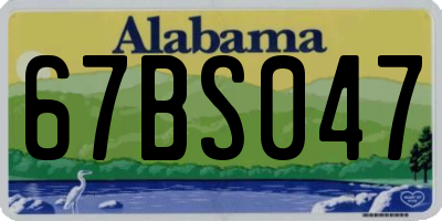AL license plate 67BS047