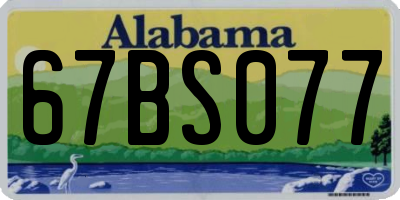 AL license plate 67BS077