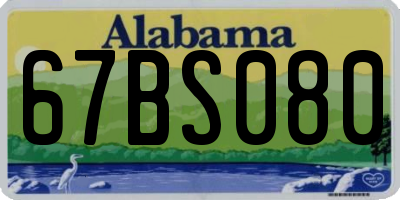 AL license plate 67BS080