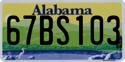 AL license plate 67BS103