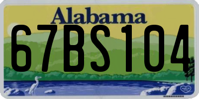 AL license plate 67BS104