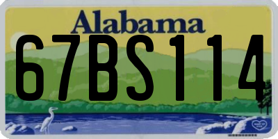 AL license plate 67BS114