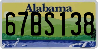 AL license plate 67BS138