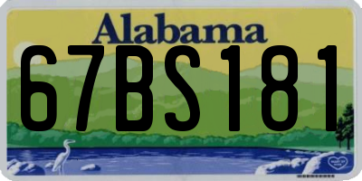 AL license plate 67BS181
