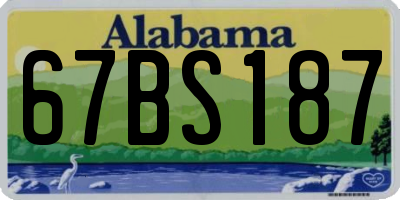 AL license plate 67BS187
