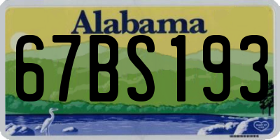 AL license plate 67BS193