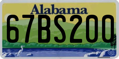 AL license plate 67BS200