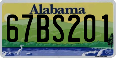 AL license plate 67BS201