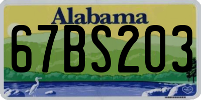 AL license plate 67BS203