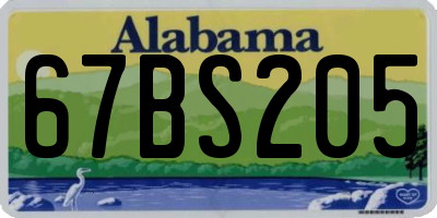 AL license plate 67BS205