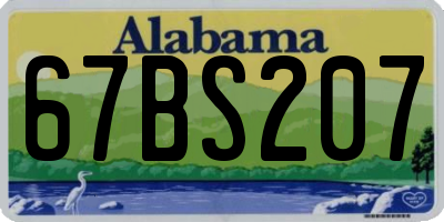 AL license plate 67BS207