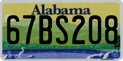 AL license plate 67BS208
