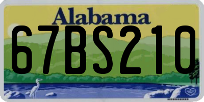 AL license plate 67BS210