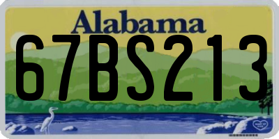 AL license plate 67BS213