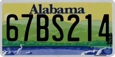 AL license plate 67BS214
