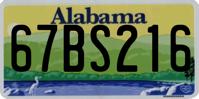 AL license plate 67BS216