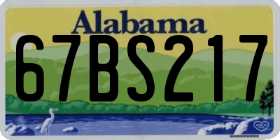 AL license plate 67BS217