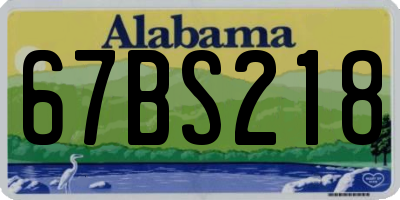 AL license plate 67BS218