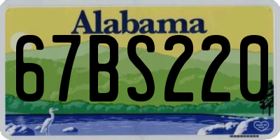 AL license plate 67BS220