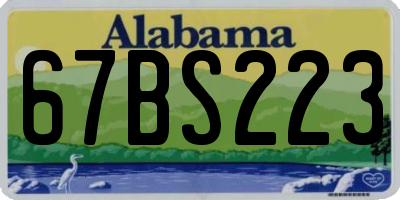 AL license plate 67BS223