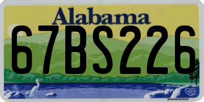 AL license plate 67BS226
