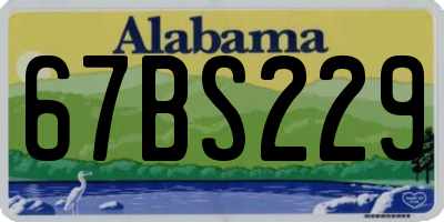 AL license plate 67BS229