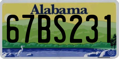 AL license plate 67BS231
