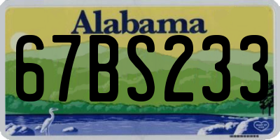 AL license plate 67BS233