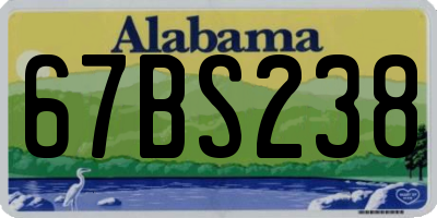 AL license plate 67BS238